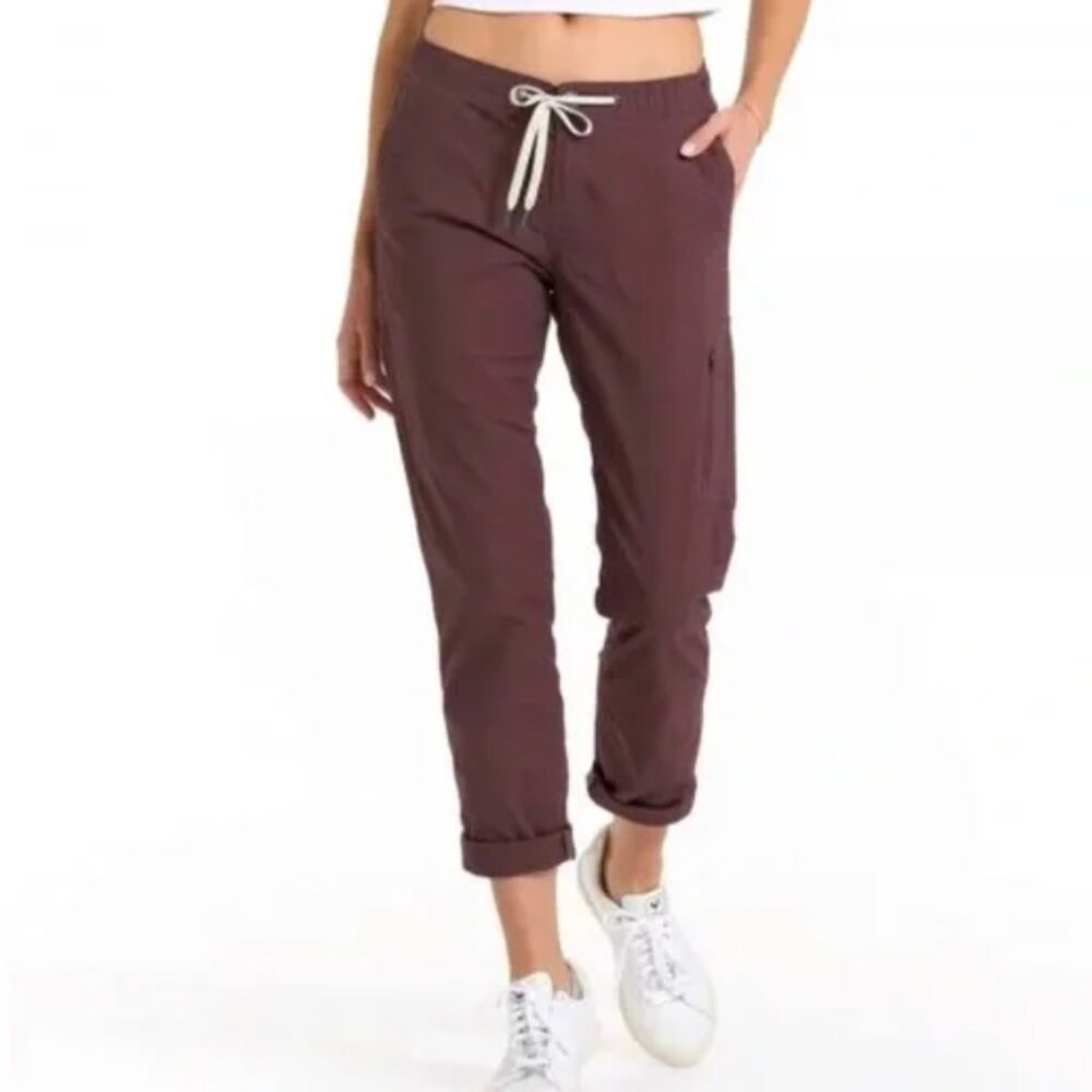 VUORI Women Cargo Hiking Climbing Rip Stop Slim Cuff Cropped Pants Tie Small